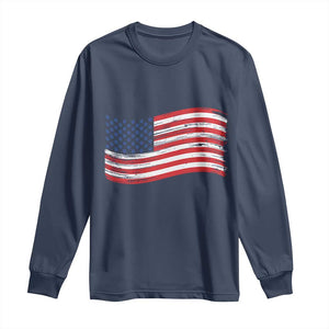 Vintage Patriotic American Flag Dog And Cat Paw Long Sleeve Shirt Gift For Pet Lover TS12 Navy Print Your Wear
