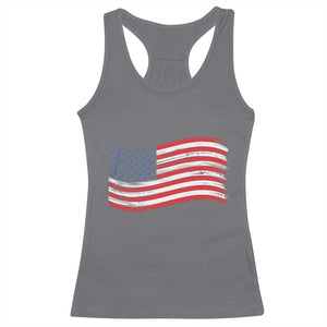Vintage Patriotic American Flag Dog And Cat Paw Racerback Tank Top Gift For Pet Lover TS12 Charcoal Print Your Wear