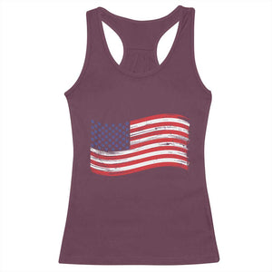 Vintage Patriotic American Flag Dog And Cat Paw Racerback Tank Top Gift For Pet Lover TS12 Maroon Print Your Wear