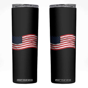 Vintage Patriotic American Flag Dog And Cat Paw Skinny Tumbler Gift For Pet Lover TS12 Black Print Your Wear