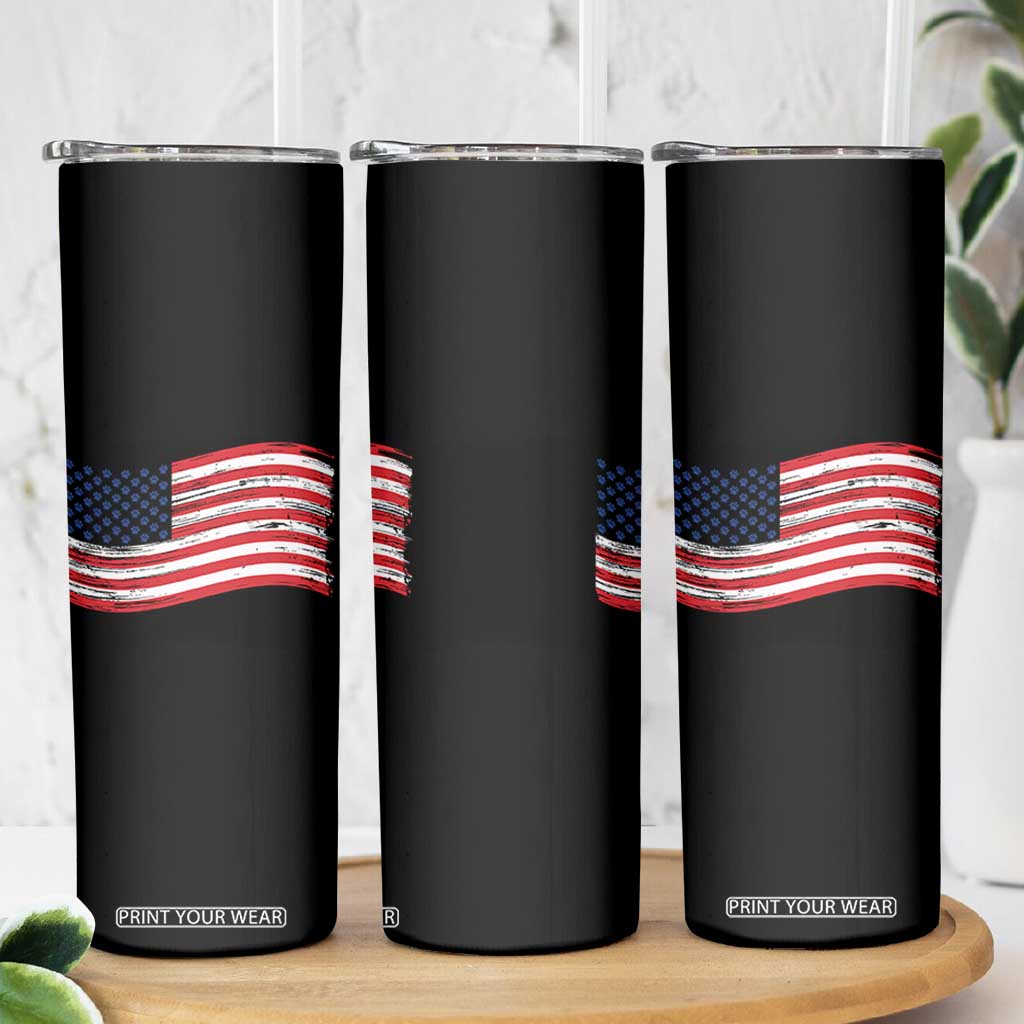 Vintage Patriotic American Flag Dog And Cat Paw Skinny Tumbler Gift For Pet Lover TS12 Print Your Wear