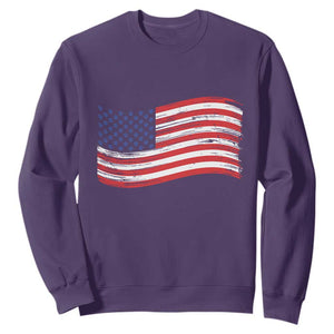Vintage Patriotic American Flag Dog And Cat Paw Sweatshirt Gift For Pet Lover TS12 Purple Print Your Wear