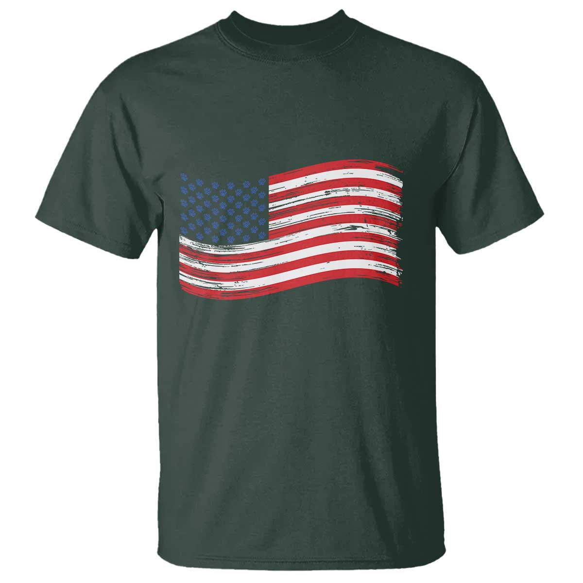 Vintage Patriotic American Flag Dog And Cat Paw T Shirt Gift For Pet Lover TS12 Dark Forest Green Print Your Wear