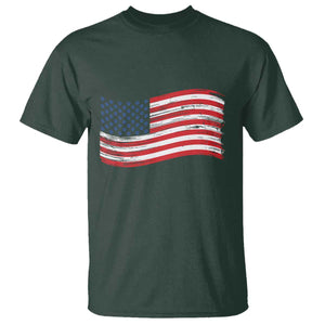 Vintage Patriotic American Flag Dog And Cat Paw T Shirt Gift For Pet Lover TS12 Dark Forest Green Print Your Wear