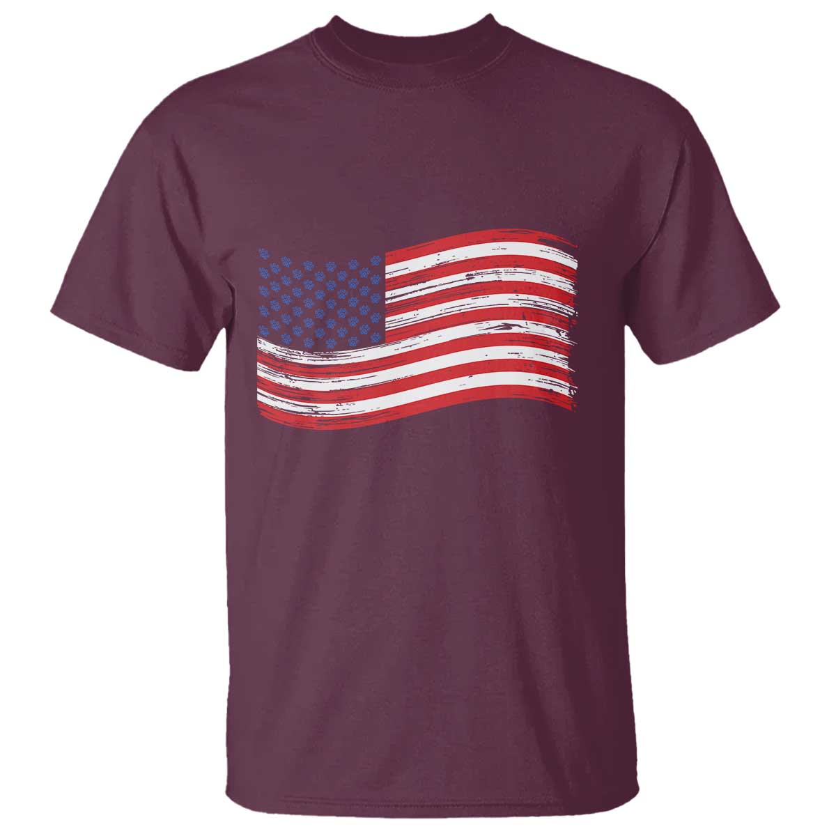 Vintage Patriotic American Flag Dog And Cat Paw T Shirt Gift For Pet Lover TS12 Maroon Print Your Wear