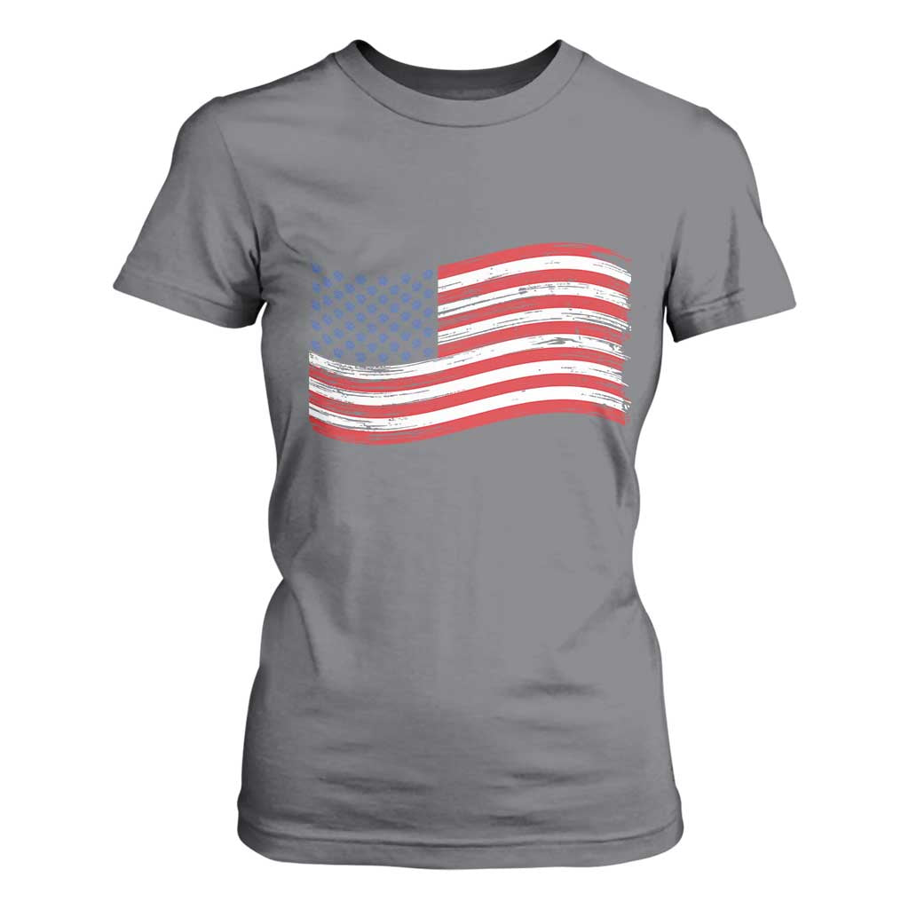 Vintage Patriotic American Flag Dog And Cat Paw T Shirt For Women Gift For Pet Lover TS12 Charcoal Print Your Wear