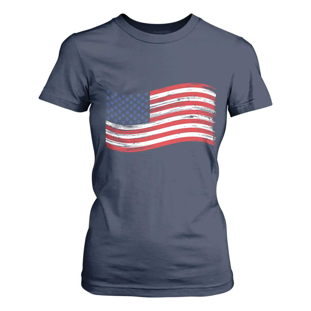 Vintage Patriotic American Flag Dog And Cat Paw T Shirt For Women Gift For Pet Lover TS12 Navy Print Your Wear