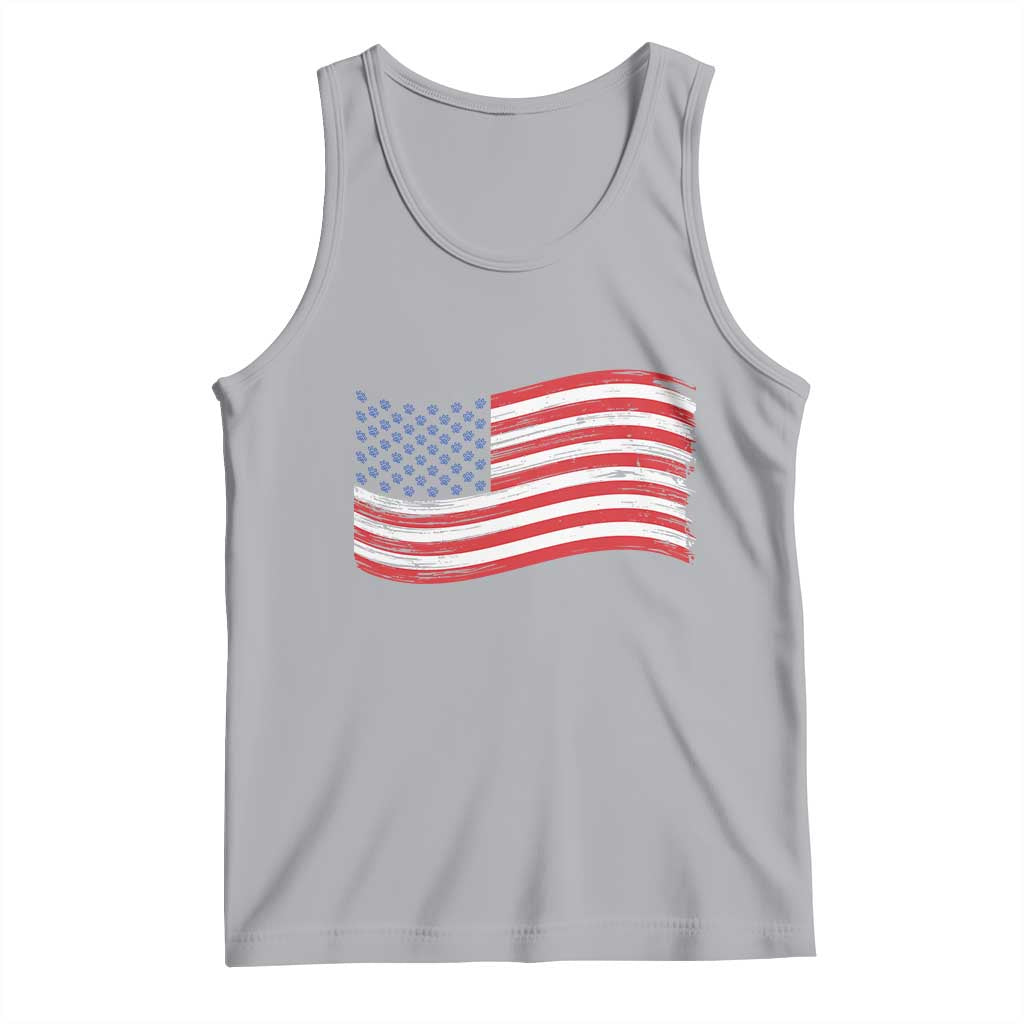 Vintage Patriotic American Flag Dog And Cat Paw Tank Top Gift For Pet Lover TS12 Athletic Heather Print Your Wear