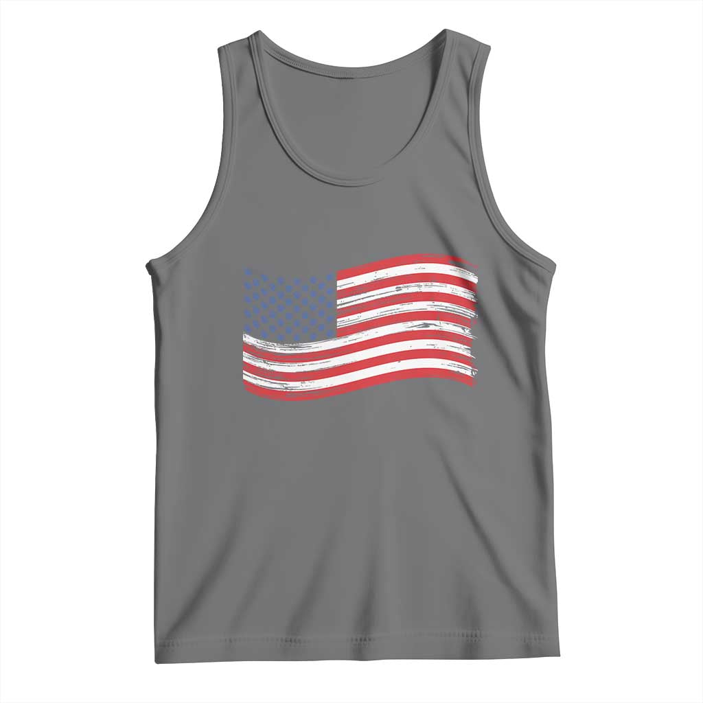 Vintage Patriotic American Flag Dog And Cat Paw Tank Top Gift For Pet Lover TS12 Black Heather Print Your Wear