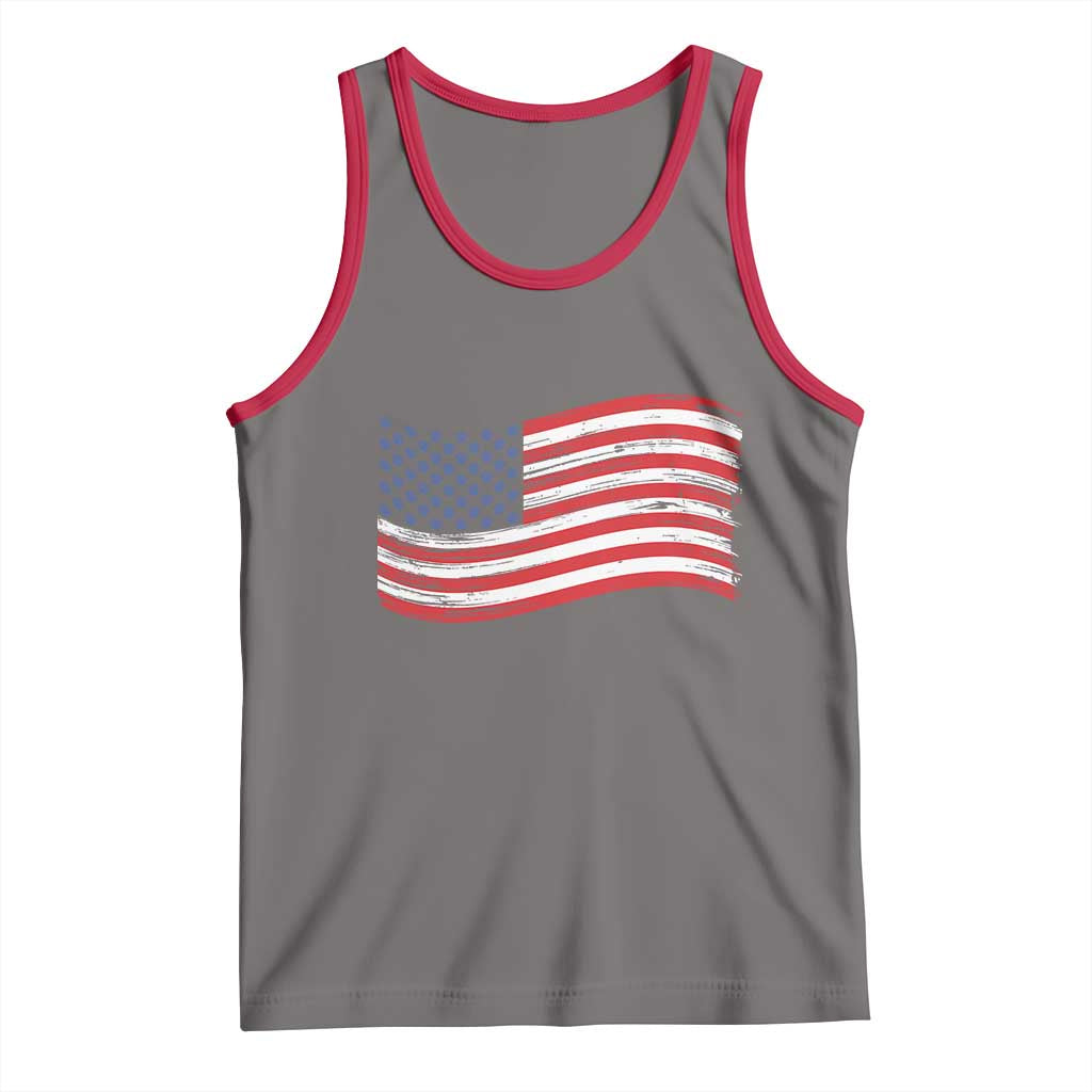 Vintage Patriotic American Flag Dog And Cat Paw Tank Top Gift For Pet Lover TS12 Deep Heather Red Print Your Wear