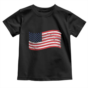 Vintage Patriotic American Flag Dog And Cat Paw Toddler T Shirt Gift For Pet Lover TS12 Black Print Your Wear