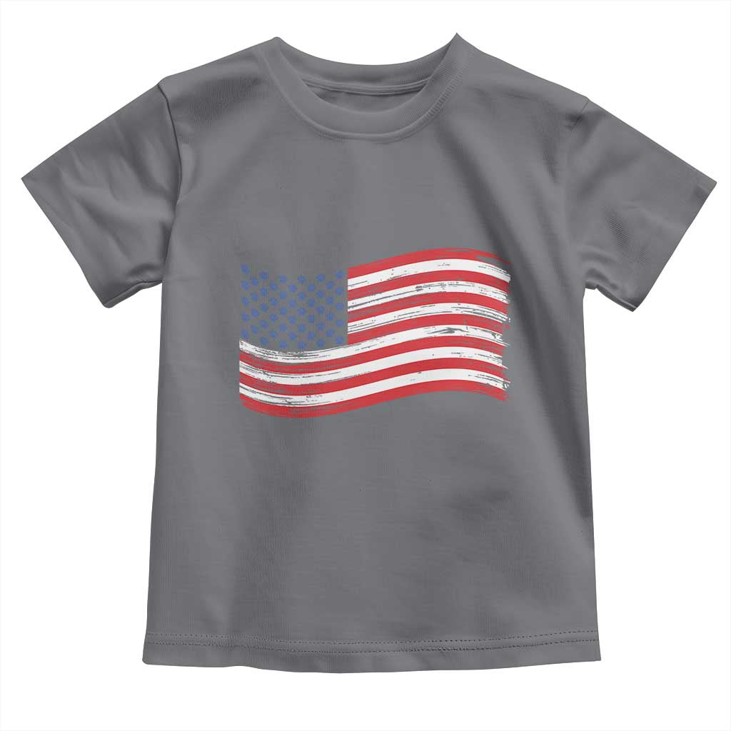 Vintage Patriotic American Flag Dog And Cat Paw Toddler T Shirt Gift For Pet Lover TS12 Charcoal Print Your Wear