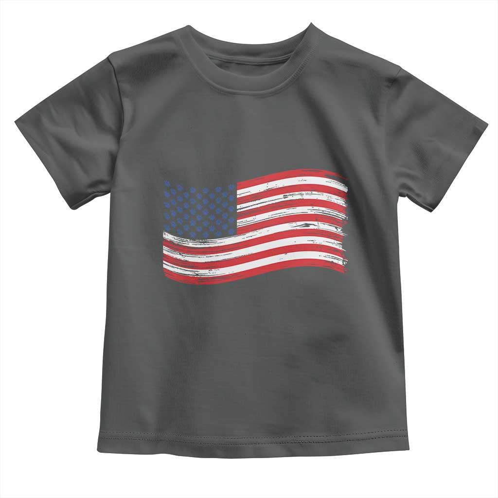 Vintage Patriotic American Flag Dog And Cat Paw Toddler T Shirt Gift For Pet Lover TS12 Dark Heather Print Your Wear