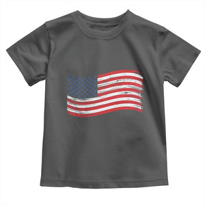 Vintage Patriotic American Flag Dog And Cat Paw Toddler T Shirt Gift For Pet Lover TS12 Dark Heather Print Your Wear
