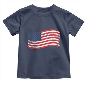 Vintage Patriotic American Flag Dog And Cat Paw Toddler T Shirt Gift For Pet Lover TS12 Navy Print Your Wear