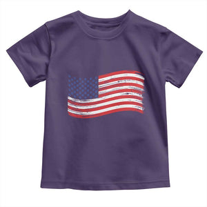 Vintage Patriotic American Flag Dog And Cat Paw Toddler T Shirt Gift For Pet Lover TS12 Purple Print Your Wear