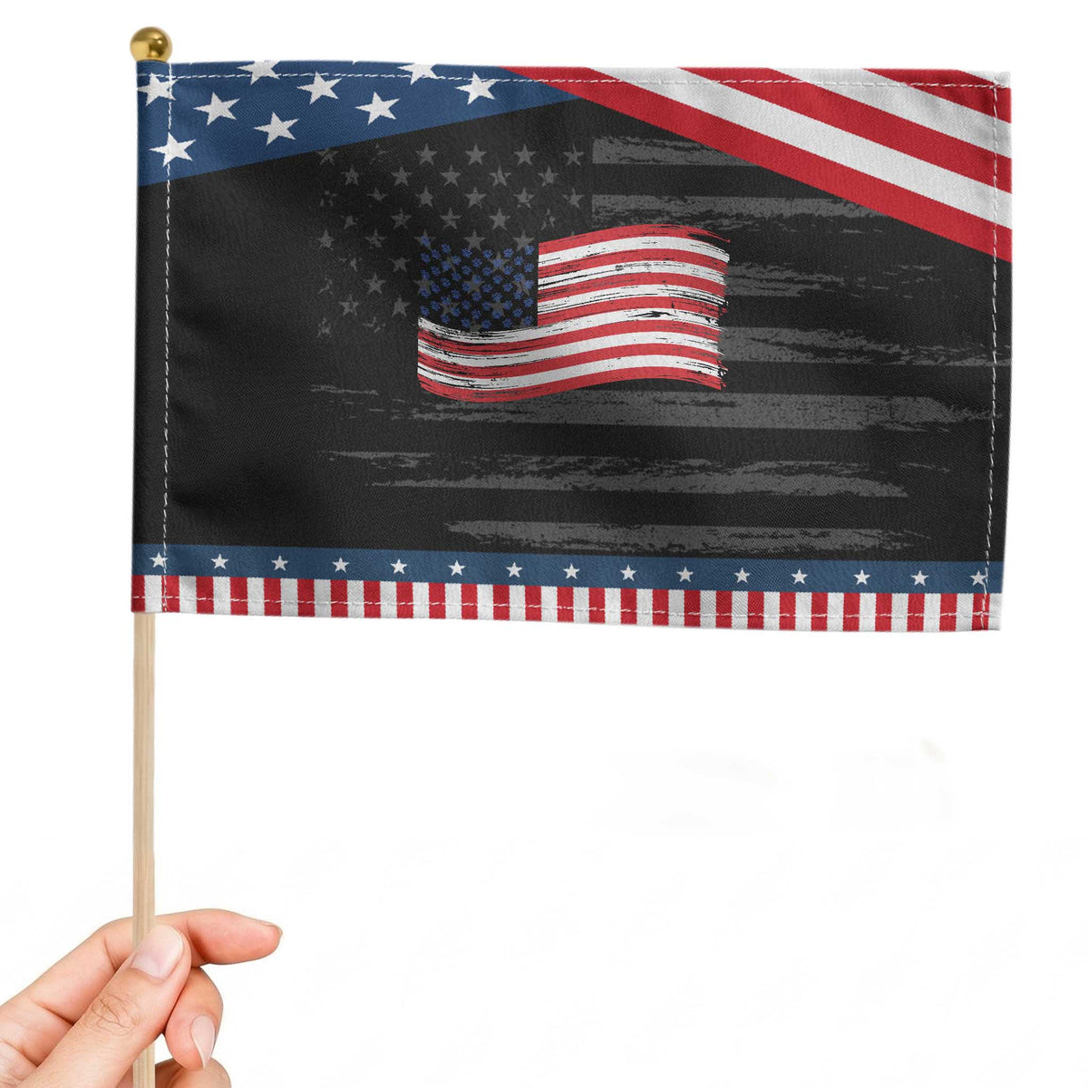 Vintage Patriotic American Flag Dog And Cat Paw Patriotic Handheld Flag Gift For Pet Lover TS12 Distressed 8.2