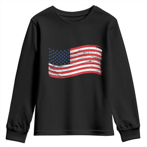 Vintage Patriotic American Flag Dog And Cat Paw Youth Sweatshirt Gift For Pet Lover TS12 Black Print Your Wear