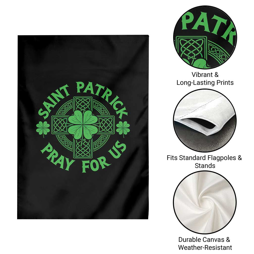 Saint Patrick Pray For Us Garden Flag St Patricks Day Celtic Cross TS12 Print Your Wear