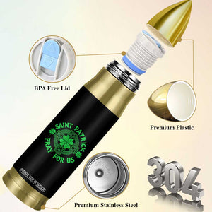 Saint Patrick Pray For Us Bullet Tumbler St Patricks Day Celtic Cross TS12 Print Your Wear