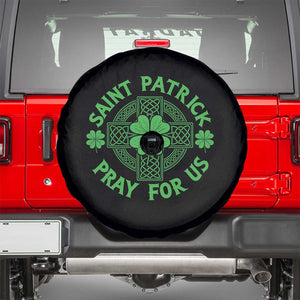 Saint Patrick Pray For Us Spare Tire Cover St Patricks Day Celtic Cross TS12 Black Print Your Wear
