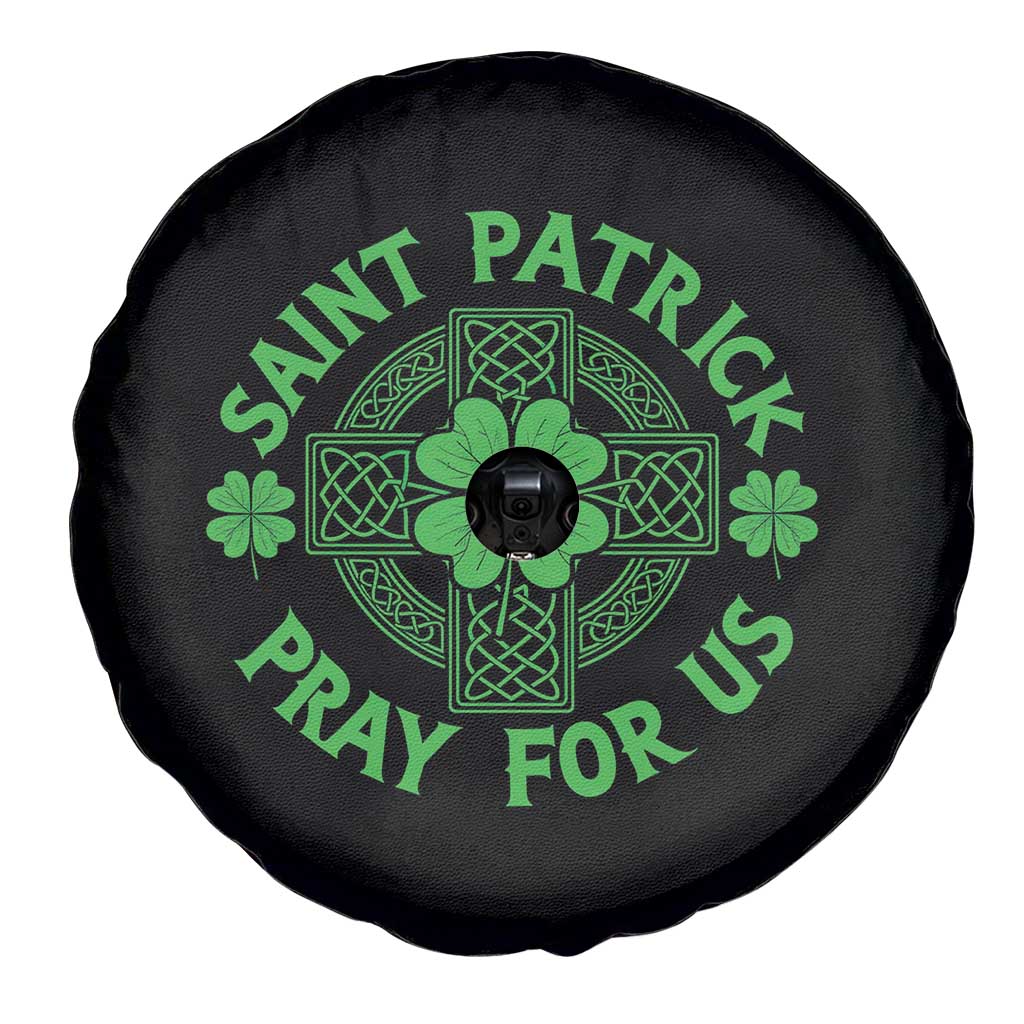Saint Patrick Pray For Us Spare Tire Cover St Patricks Day Celtic Cross TS12 Print Your Wear