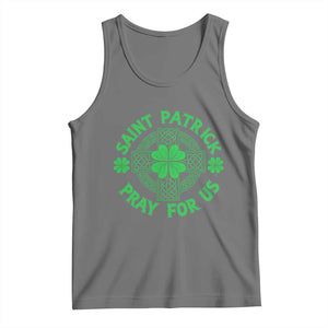 Saint Patrick Pray For Us Tank Top St Patricks Day Celtic Cross TS12 Black Heather Print Your Wear