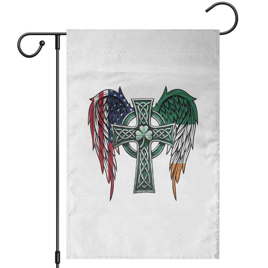 Patriotic Irish American Cross Garden Flag St Patricks Day Religious Gift TS12 White Print Your Wear