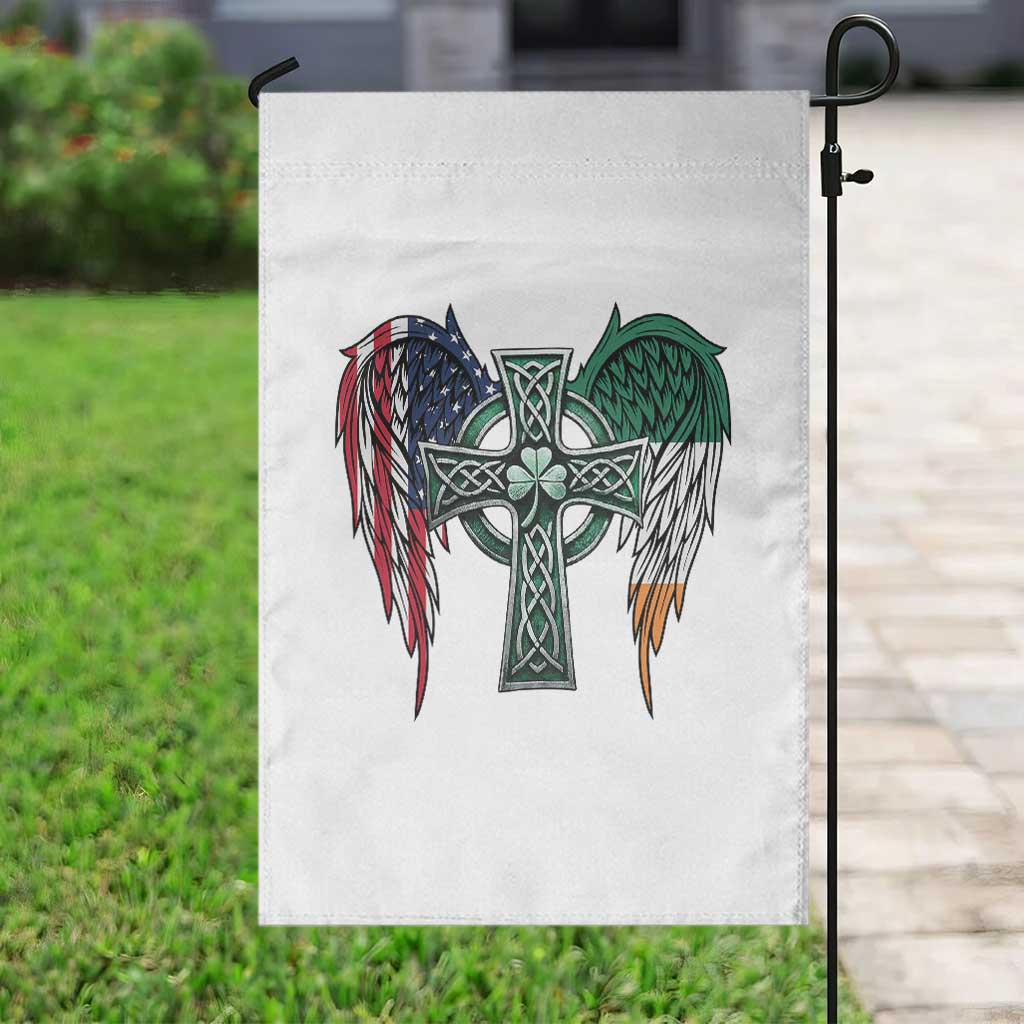Patriotic Irish American Cross Garden Flag St Patricks Day Religious Gift TS12 Print Your Wear