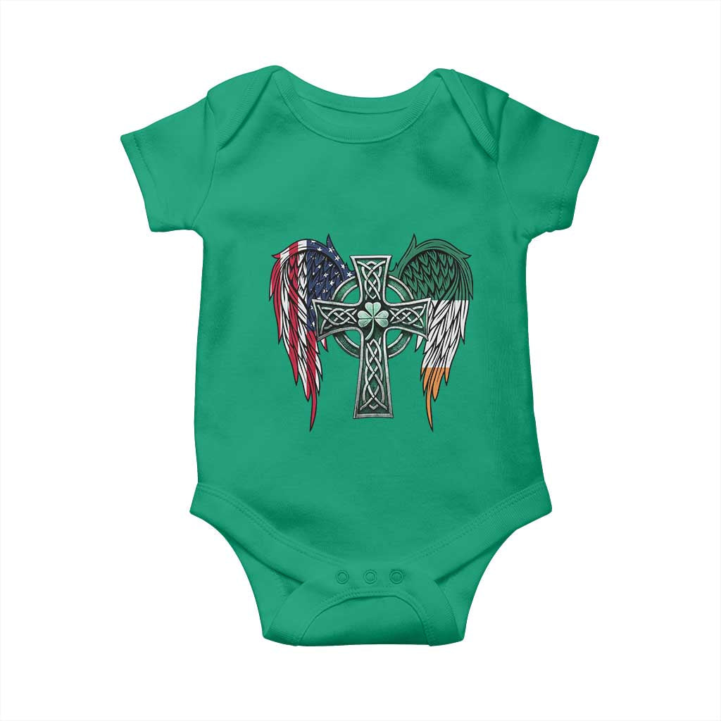 Patriotic Irish American Cross Baby Onesie St Patricks Day Religious Gift TS12 Irish Green Print Your Wear