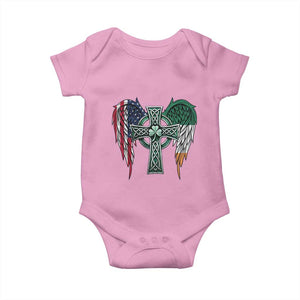 Patriotic Irish American Cross Baby Onesie St Patricks Day Religious Gift TS12 Light Pink Print Your Wear