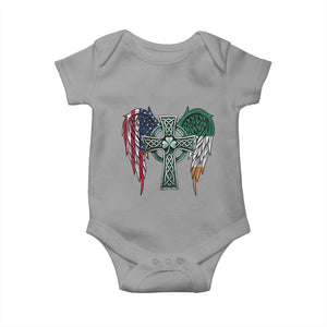 Patriotic Irish American Cross Baby Onesie St Patricks Day Religious Gift TS12 Sport Gray Print Your Wear
