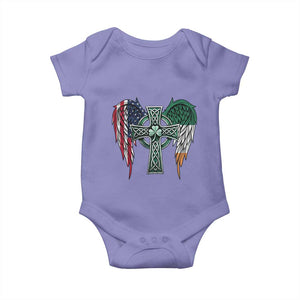 Patriotic Irish American Cross Baby Onesie St Patricks Day Religious Gift TS12 Violet Print Your Wear