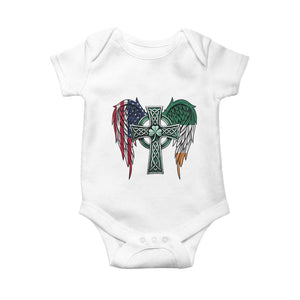 Patriotic Irish American Cross Baby Onesie St Patricks Day Religious Gift TS12 White Print Your Wear