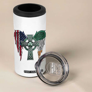 Patriotic Irish American Cross 4 in 1 Can Cooler Tumbler St Patricks Day Religious Gift TS12 Print Your Wear