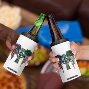 Patriotic Irish American Cross 4 in 1 Can Cooler Tumbler St Patricks Day Religious Gift TS12 Print Your Wear