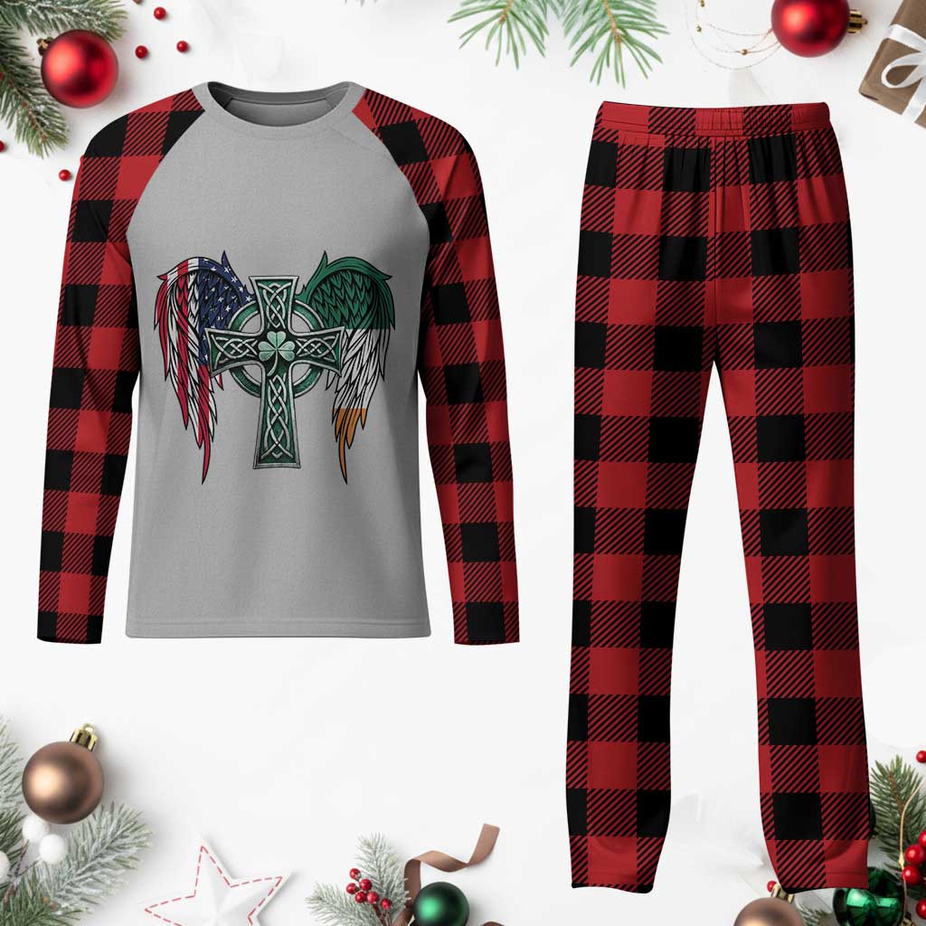 Patriotic Irish American Cross Plaid Pajama Set St Patricks Day Religious Gift TS12 Buffalo Plaid Print Your Wear
