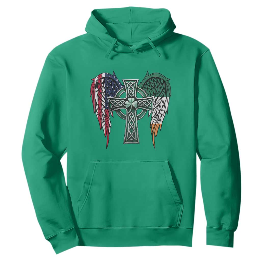 Patriotic Irish American Cross Hoodie St Patricks Day Religious Gift TS12 Irish Green Print Your Wear