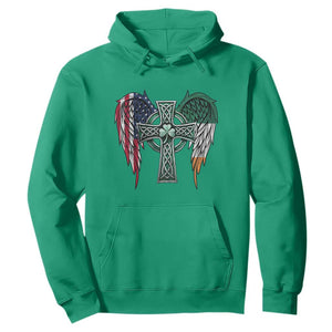 Patriotic Irish American Cross Hoodie St Patricks Day Religious Gift TS12 Irish Green Print Your Wear