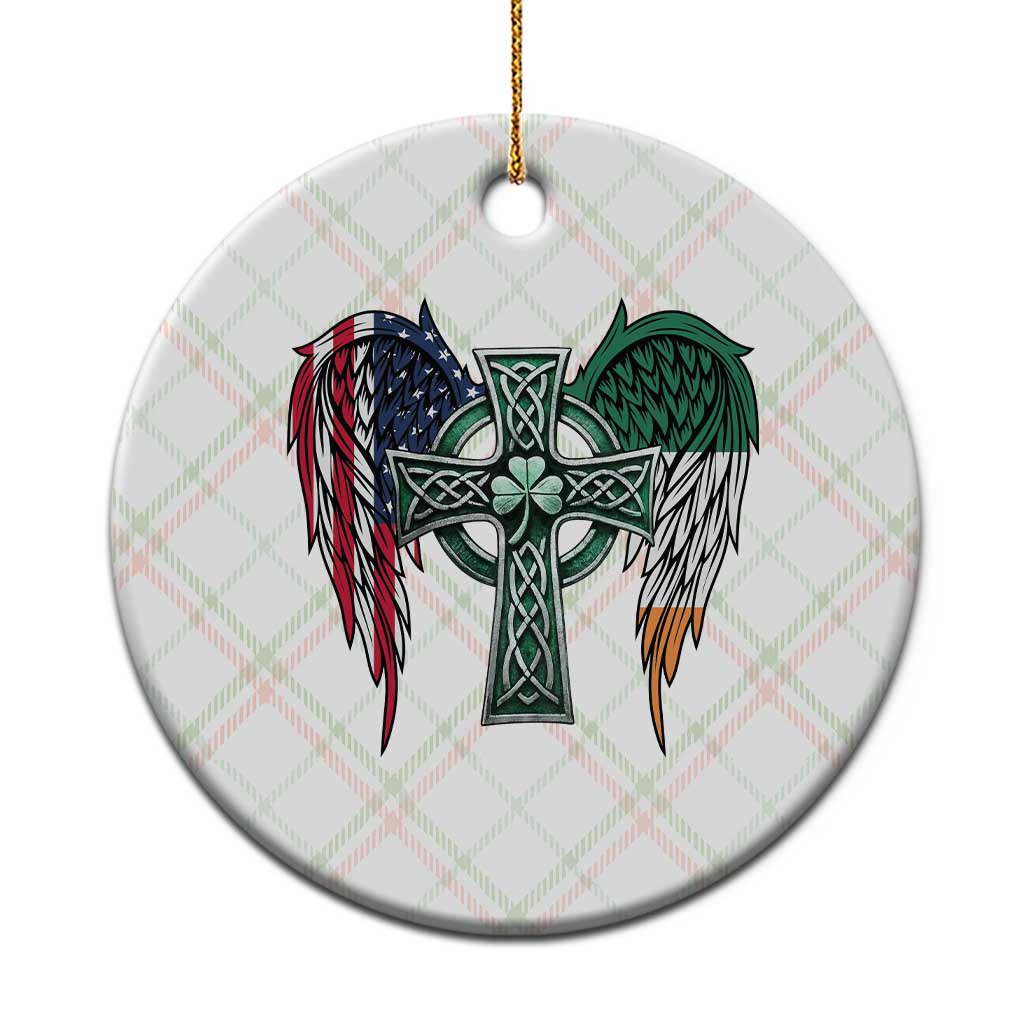 Patriotic Irish American Cross Ceramic Ornament St Patricks Day Religious Gift TS12 1pc Christmas Plaid Print Your Wear