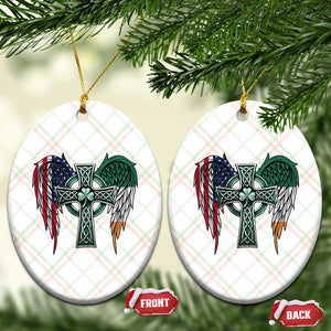 Patriotic Irish American Cross Ceramic Ornament St Patricks Day Religious Gift TS12 Print Your Wear