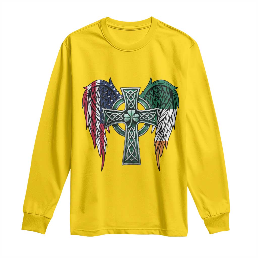 Patriotic Irish American Cross Long Sleeve Shirt St Patricks Day Religious Gift TS12 Daisy Print Your Wear
