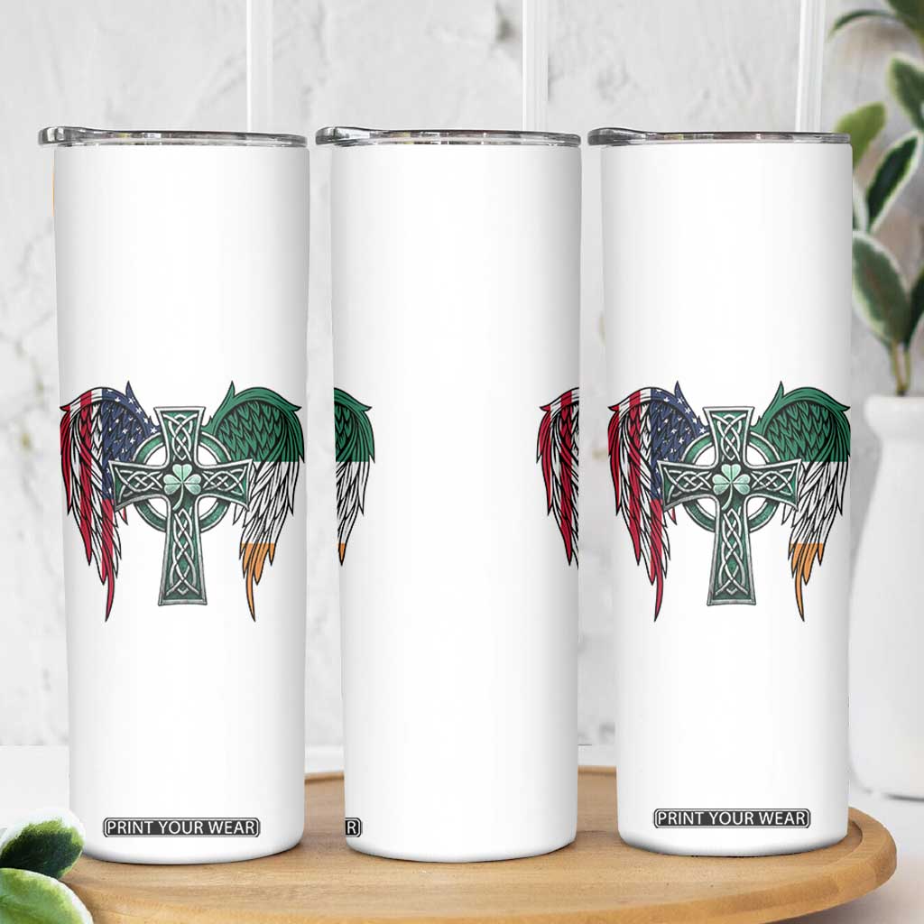 Patriotic Irish American Cross Skinny Tumbler St Patricks Day Religious Gift TS12 Print Your Wear