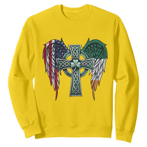 Patriotic Irish American Cross Sweatshirt St Patricks Day Religious Gift TS12 Daisy Print Your Wear