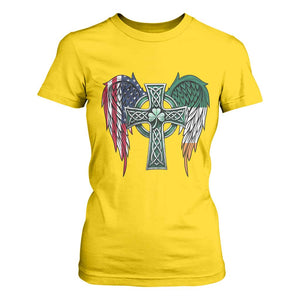 Patriotic Irish American Cross T Shirt For Women St Patricks Day Religious Gift TS12 Daisy Print Your Wear