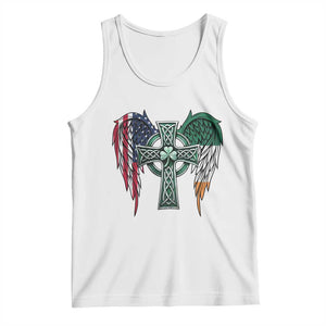 Patriotic Irish American Cross Tank Top St Patricks Day Religious Gift TS12 White Print Your Wear