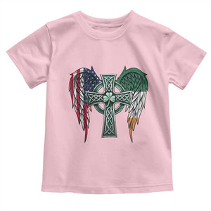Patriotic Irish American Cross Toddler T Shirt St Patricks Day Religious Gift TS12 Light Pink Print Your Wear