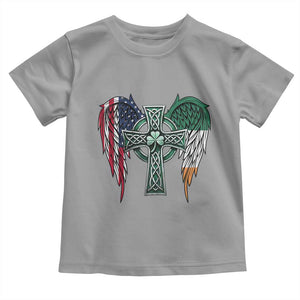 Patriotic Irish American Cross Toddler T Shirt St Patricks Day Religious Gift TS12 Sport Gray Print Your Wear