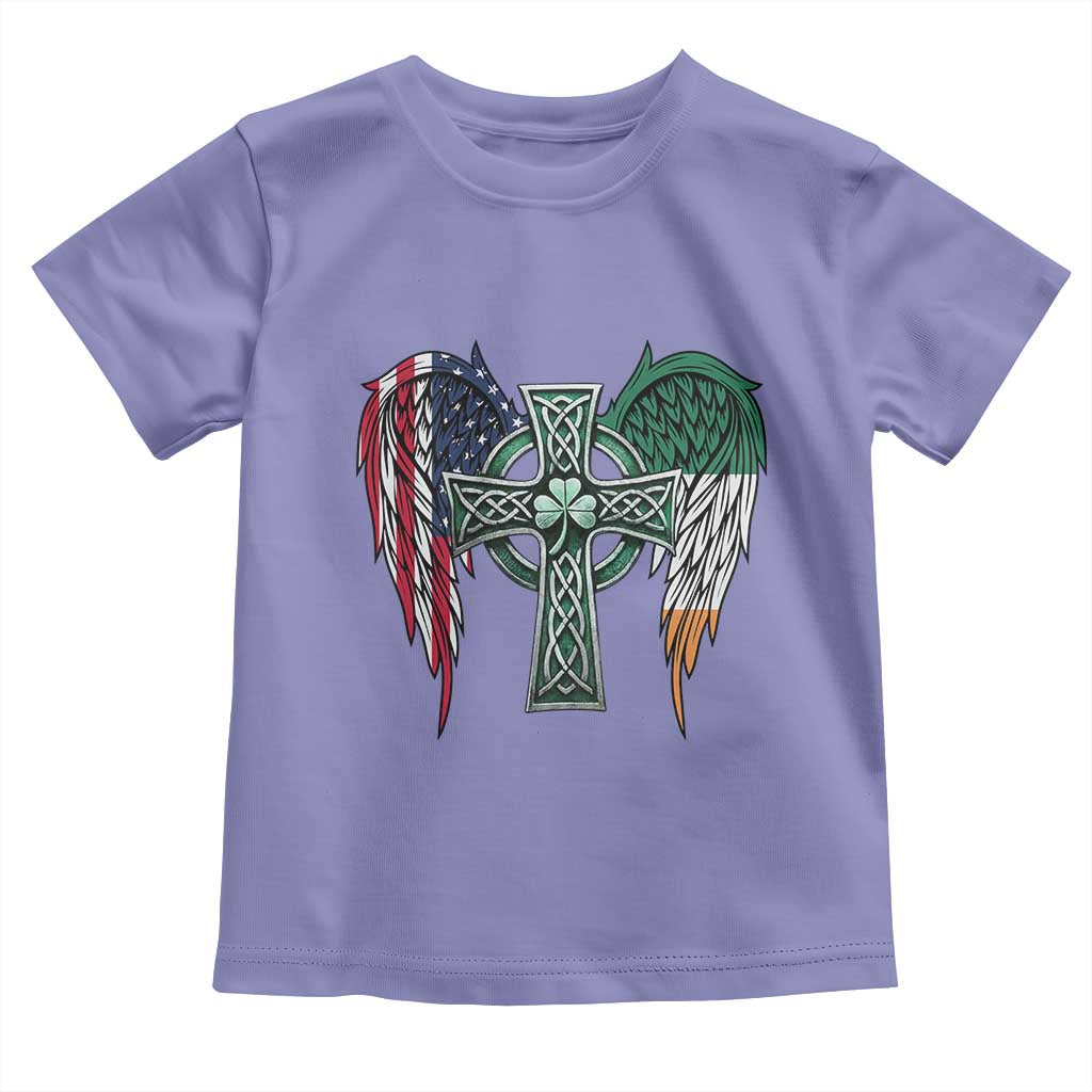 Patriotic Irish American Cross Toddler T Shirt St Patricks Day Religious Gift TS12 Violet Print Your Wear