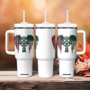 Patriotic Irish American Cross Tumbler With Handle St Patricks Day Religious Gift TS12 Print Your Wear
